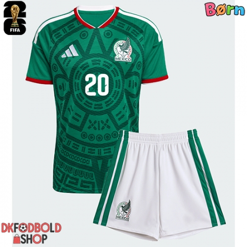 Mexico Johan Vasquez #5 Hjemmebanesæt Børn VM 2026 Kort ærmer (+ korte bukser)